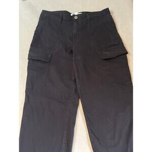 YMI Jeans USA Black Cargo Pants Size 11/30 Cotton/Spandex Womens Relaxed Fit Mad